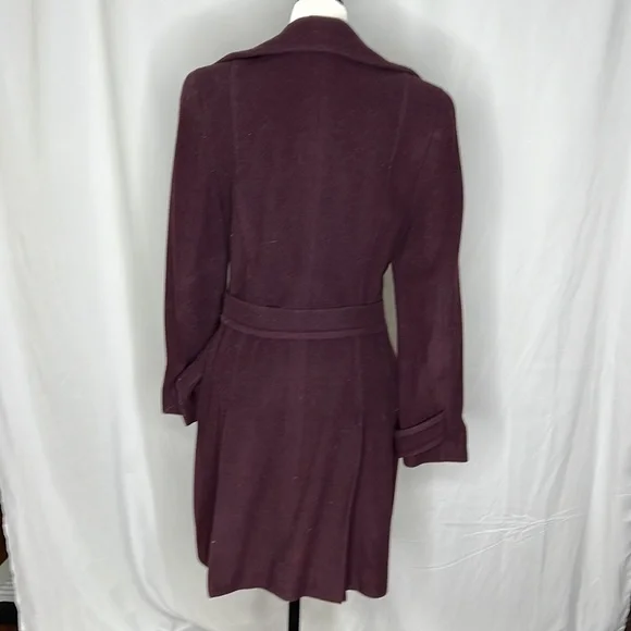 ***sold****Haux Couture Maroon Wool Retro Coat - Picture 3 of 8